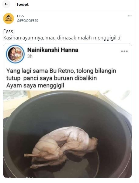 Ayam menggigil (Twitter @FFOODFESS)