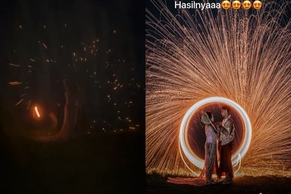 Calon Pengantin Naik Gunung Pakai Baju Adat, Hasilnya Bikin Syok. (TikTok/@caplin_shoot)