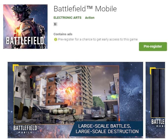 Pre-register Battlefield Mobile sudah dibuka di Android. (Play Store)