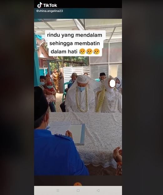 Viral Reaksi Pengantin Pria Lihat Calon Istri Pingsan (tiktok.com/@vhina.angelina23)