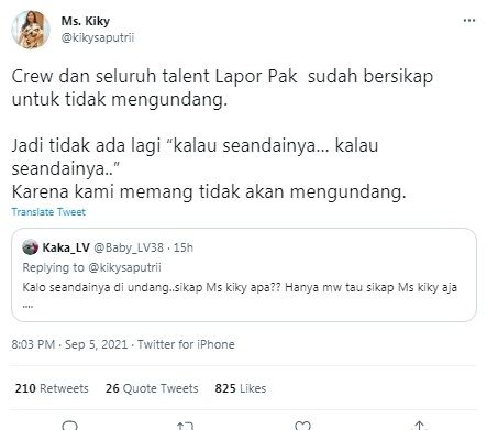 Unggahan Kiky Saputri [Twitter/@kikysaputrii]