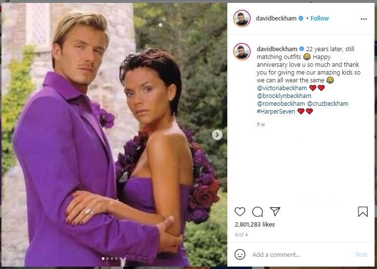 Victoria Beckham dan David Beckham (instagram.com/davidbeckham)