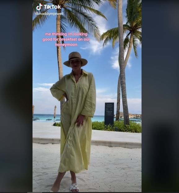 Viral Salah Outfit saat Bulan Madu, Penampilan Wanita Ini Bikin Ngakak (tiktok.com/@maddymjewell)