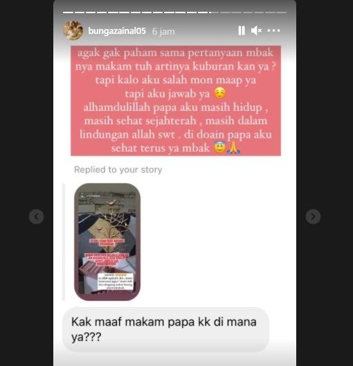 Unggahan Bunga Zainal (Instagram)