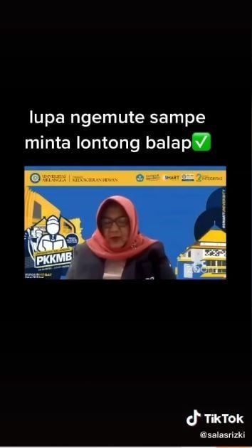 Lupa mematikan mikrofon saat ospek daring (TikTok @salasrizki)