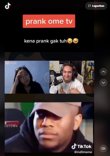 Sang wanita dikira bermian Ome TV bersama Adipati Dolken (TikTok)