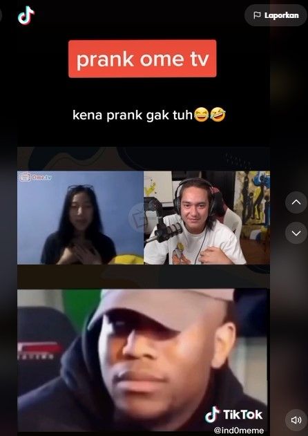 Sang wanita dikira bermian Ome TV bersama Adipati Dolken (TikTok)