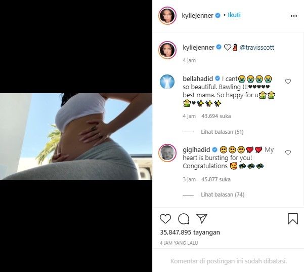 Kylie Jenner hamil (Instagram)