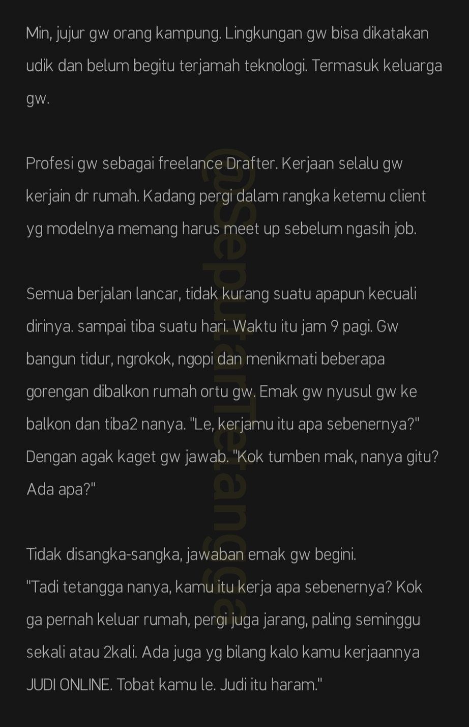 Curhat Sender Tepuk Jidat Punya Tetangga Tukang Gosip (Twitter)