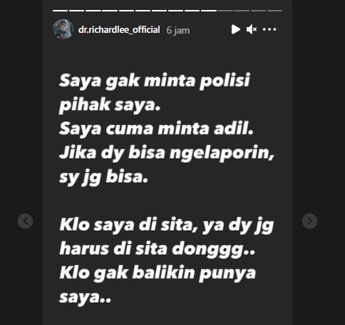 Unggahan dokter Richard Lee (Instagram)