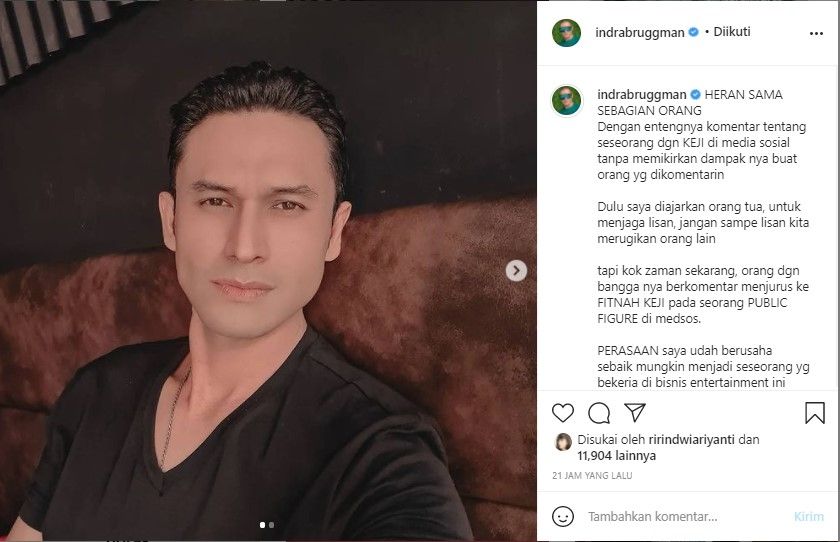 Unggahan Indra Bruggman (Instagram)