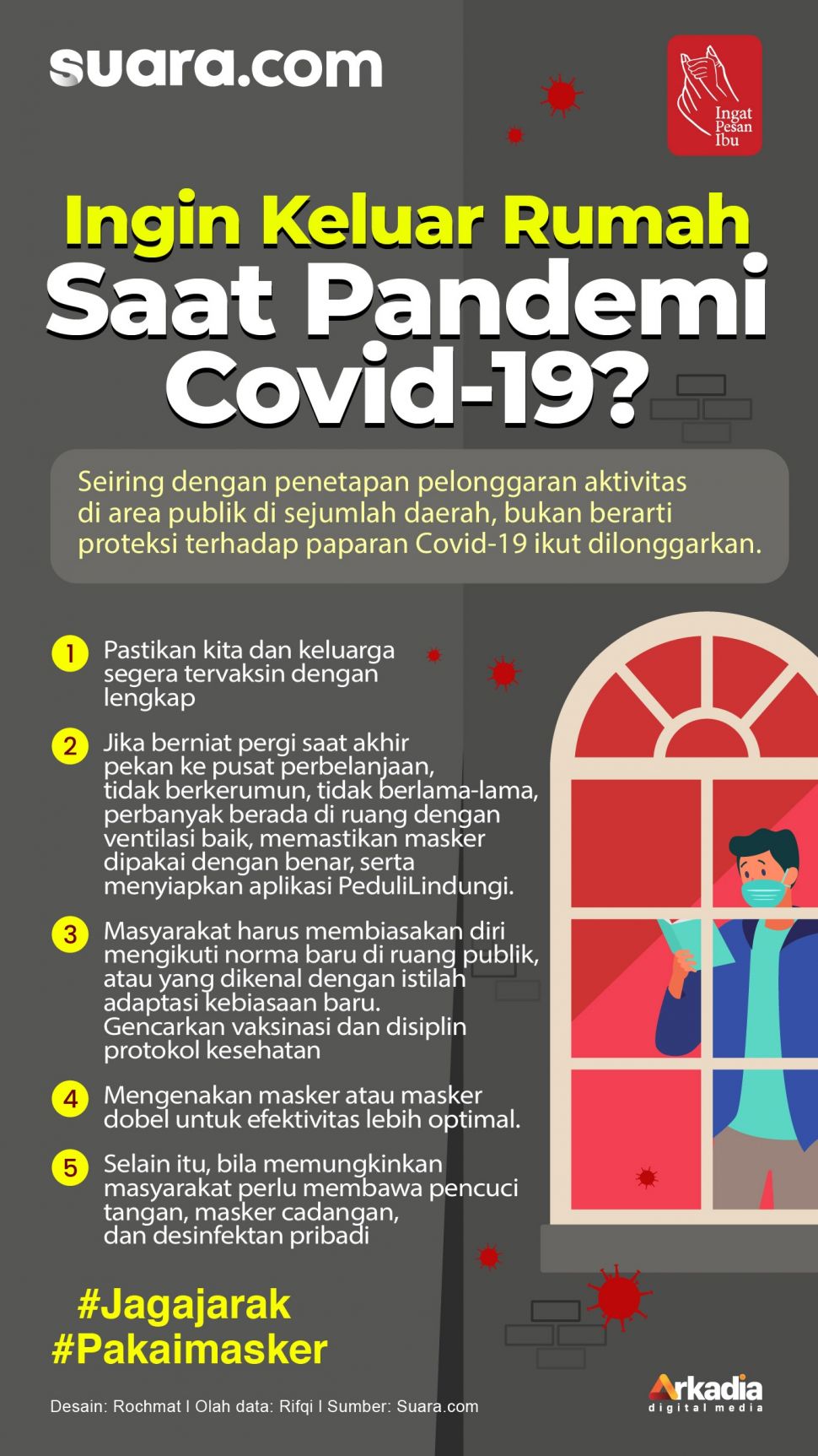 Salah satu caranya adalah dengan mendapatkan suntikan vaksinasi Covid-19 dan menerapkan protokol kesehatan.