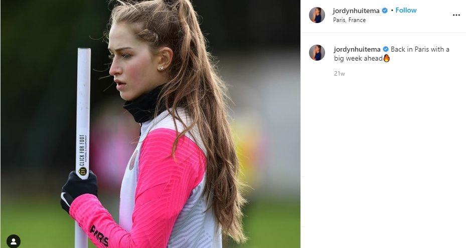 Jordyn Huitema, kekasih Alphonso Davies yang juga pemain PSG. (Instagram/jordynhuitema)