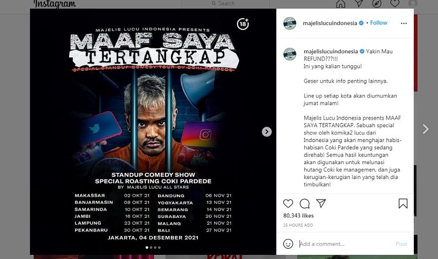 Unggahan MLI [Instagram]