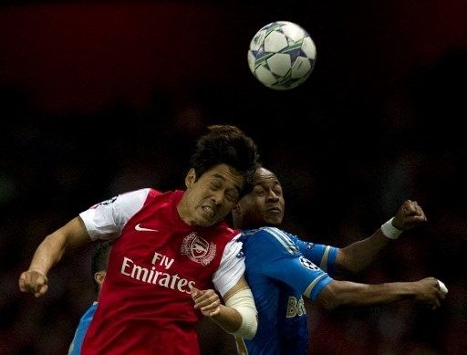Park Chu-young memperkuat Arsenal di ajang Piala Liga Inggris pada 2011. [AFP]