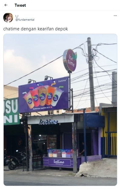 Chatime dengan kearifan lokal Depok (Twitter @furdamental)