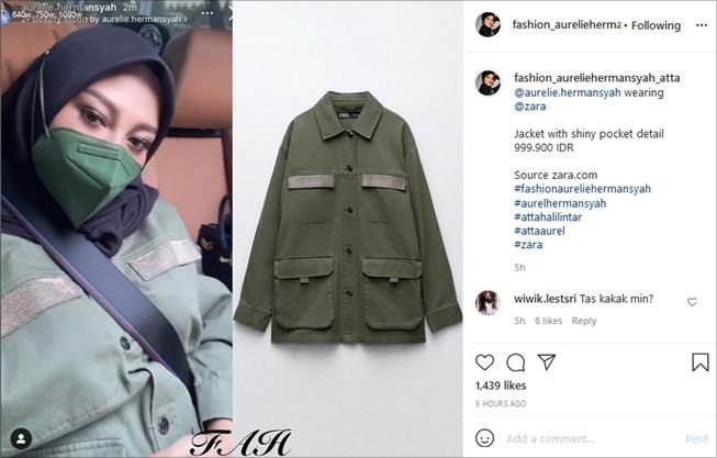 Gaya mahal Aurel Hermansyah temani sang suami kerja, bajunya nyaris Rp1 juta. (Instagram/@fashion_aureliehermansyah_atta)