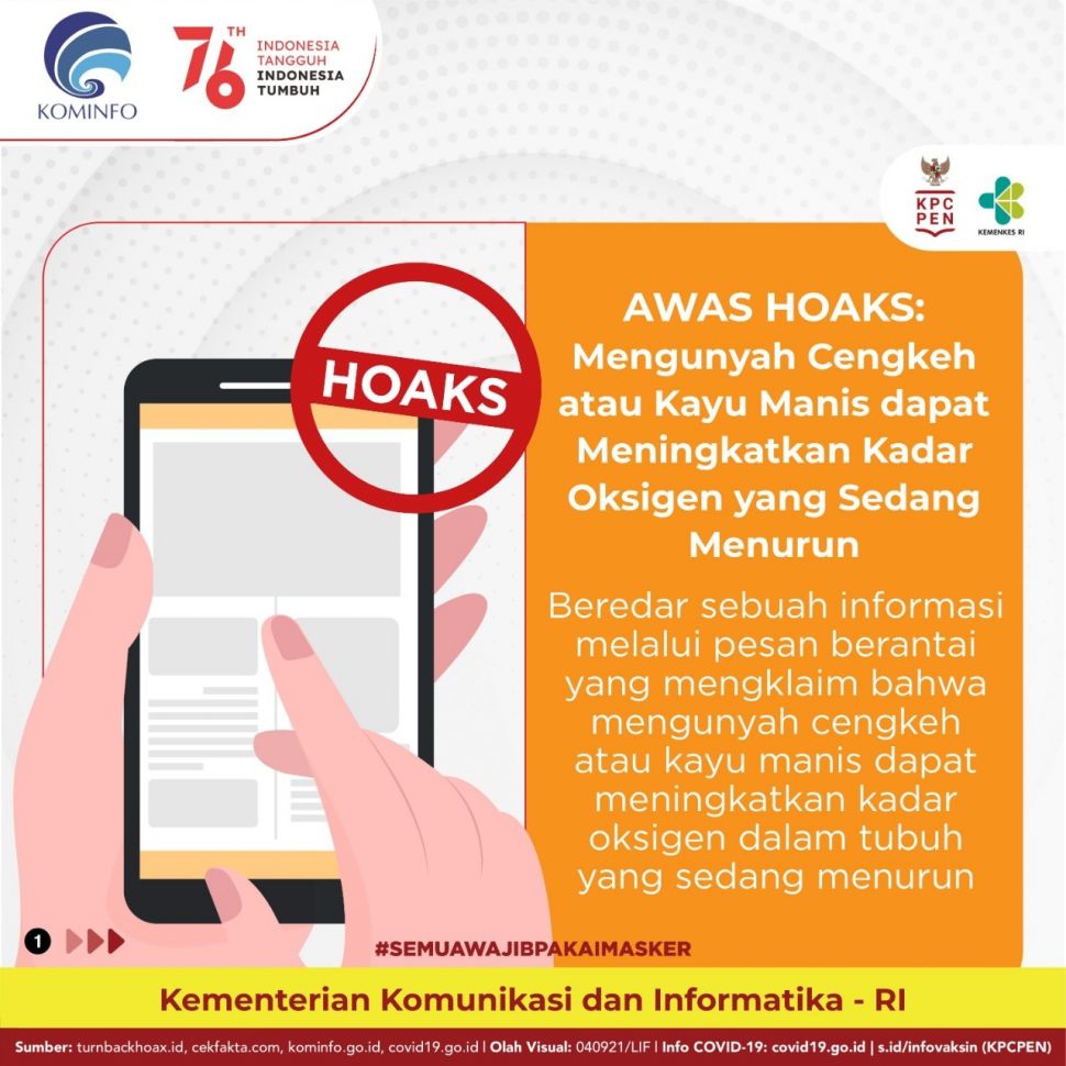 Infografis cek fakta dari Satgas Covid-19. (Dok. Satgas Covid-19)