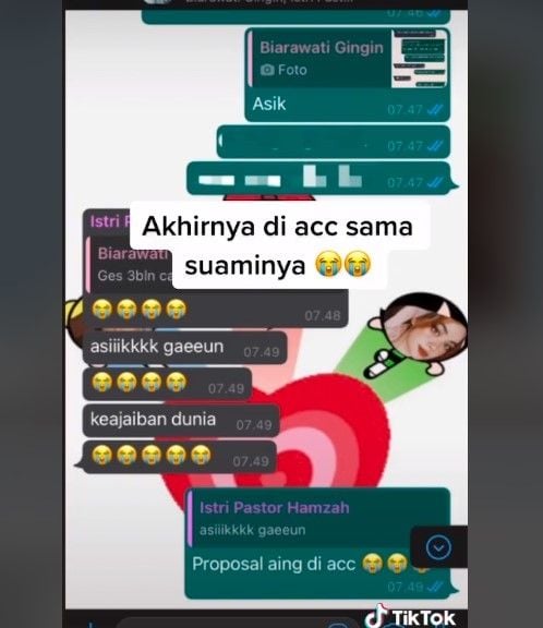 Permohonan Izin Piknik ke Suami Sahabat yang Posesif Ini Kelewat Kreatif. [tangkapan layar TikTok]