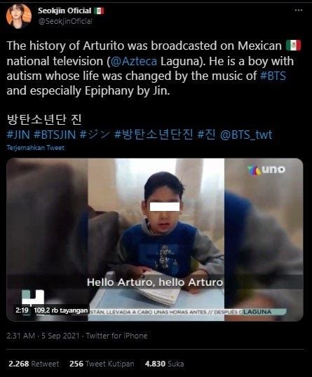 Hidup seorang anak autis di Meksiko berubah berkat BTS (Koreaboo).