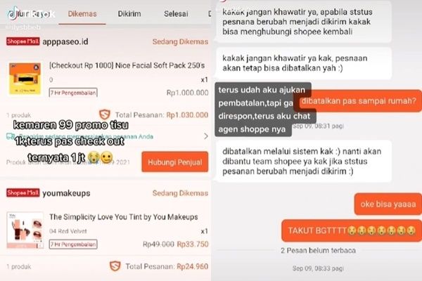 Viral Cewek Curhat Nyaris Meninggal Seusai Check Out Tisu 'Penghapus Dosa' Saat Promo 9.9. (TikTok)