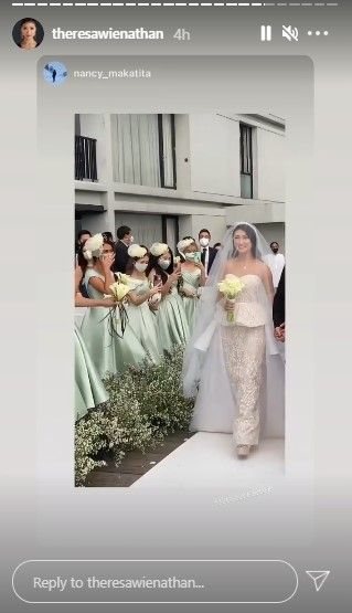 Potret pernikahan Theresa Wienathan. (Instagram/theresawienathan)