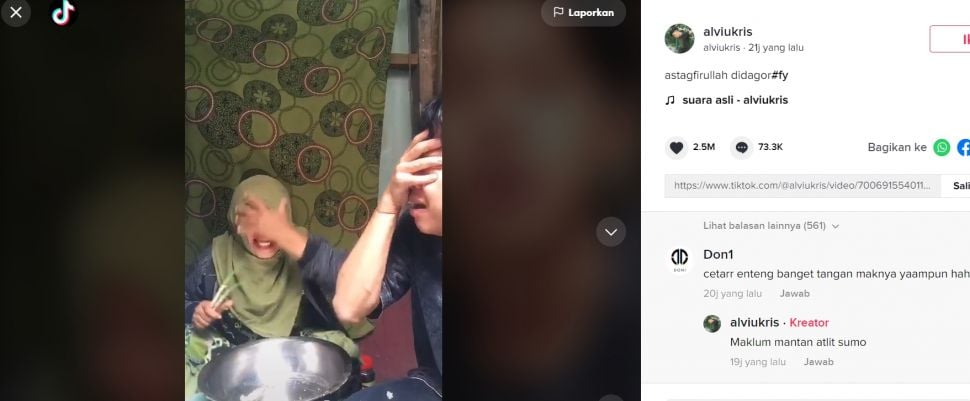 Emak Syok Wajah Anaknya Berubah Jadi Buaya, Auto Ditampar Baskom (TikTok)