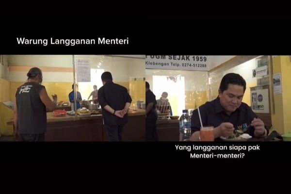 Viral Warung Pecel Favorit Para Menteri di Yogya. (TikTok)