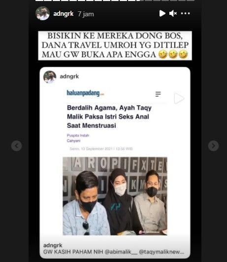 Unggahan Adam Deni (Instagram)