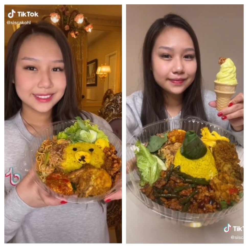 Sisca Kohl bikin es krim nasi kuning (TikTok @siscakohl)