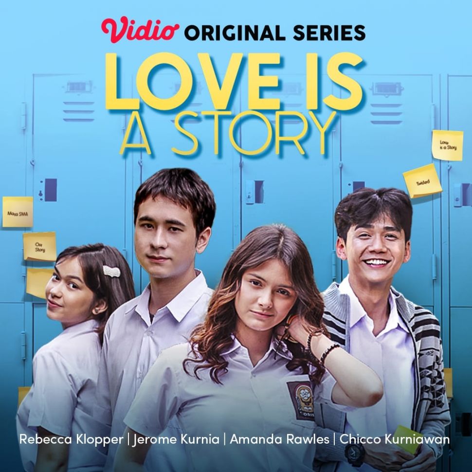 Series Love Is A Story yang dibintangi Amanda Rawles, Jerome Kurnia, Chicco Kurniawan, dan Rebecca Klopper. [vidio.com]