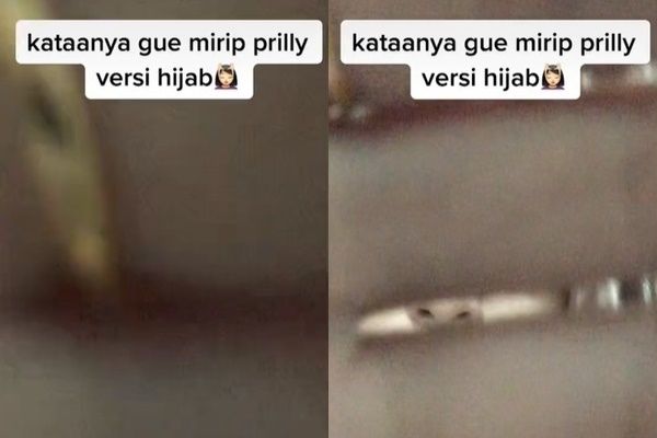 Viral Cewek Ngaku Wajahnya Mirip Prilly Latuconsina Versi Hijab. (TikTok)