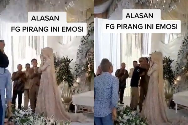 Fotografer Rusuh Nyaris Jotos Pengantin Pria di Pelaminan. (TikTok)