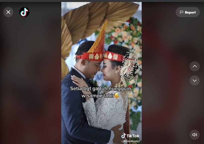 Viral Lelaki Hadir di Pernikahan Orangtua Perempuan yang Kini Jadi Istrinya. (Dok: TikTok/paydepayy)