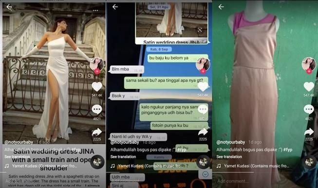 Viral baju wanita bikin di tukang jahit sangat membuaskan. (TikTok/@noturbby15)