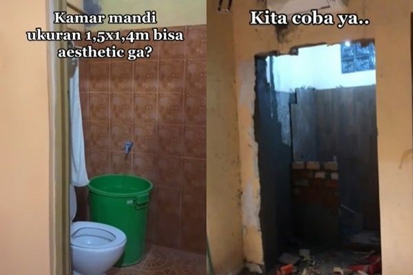 Viral Make Over Kamar Mandi Sempit Jadi Estetik. (TikTok)