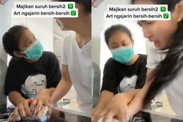 Viral ART Ajari Majikan Bersih-bersih dengan Ngegas. (TikTok)