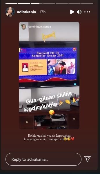 Unggahan anak Aldi Bragi dan Ikke Nurjanah, Siti Adira Kania [Instagram/@adirakania]