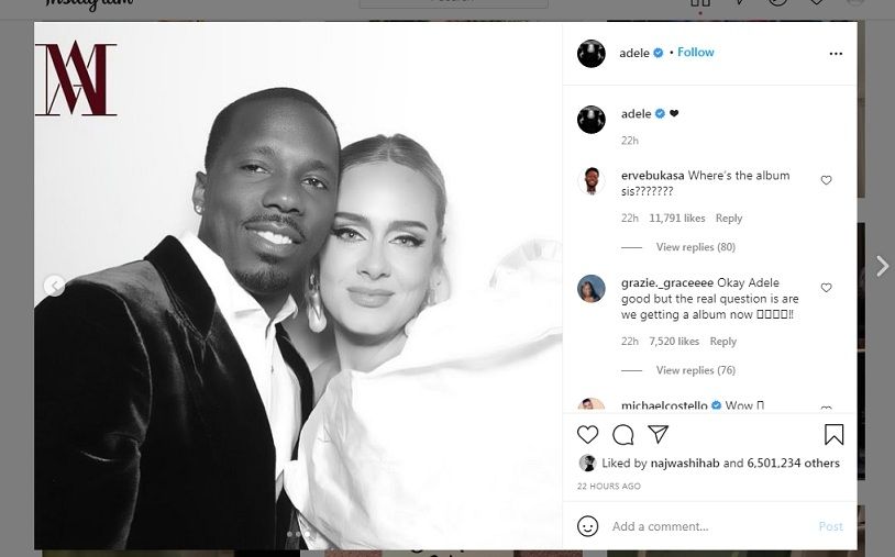 Adele dan pacar barunya, Rich Paul [Instagram/adele]