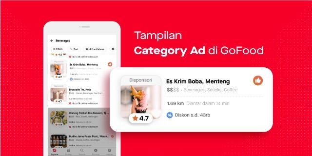 GoAds, layanan iklan dari Gojek yang digunakan mitra Gofood. (Gojek)