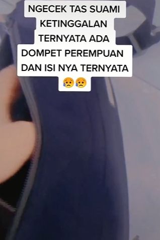 Istri syok lihat isi tas suami, temukan ini di dalamnya. (Tiktok)