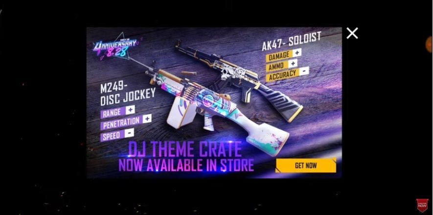 Cara Dapat AK47 Soloist dan M249 Disc Jockey Free Fire (Tangkapan layar YouTube Ani Gaming)