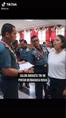 Jago Bahasa Rusia, Calon Tentara Wanita ini Bikin Panglima TNI Terkesima (TikTok)