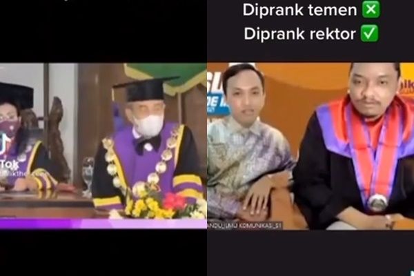 Viral Rektor Prank Mahasiswa saat Wisuda Online, Bikin Gemetar sampai Panas Dingin