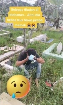 Seorang pemuda diajak ke kuburan setelah baru bebas dari penjara. Si pria ini langsung nangis ketika menemukan sesuatu. (insta_julid)