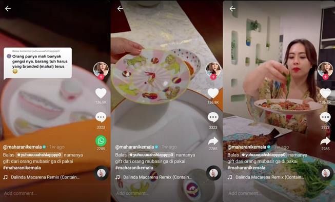 Reaksi menohok Maharani Kemala usai disindir pakai barang mewah cuma karena gengsi. (TikTok/@maharanikemala)