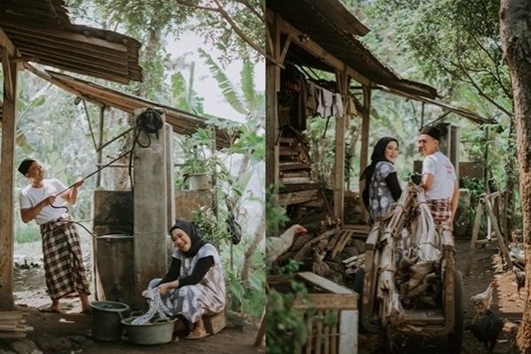 Viral Hasil Prewedding Barbar di Kampung. (TikTok)