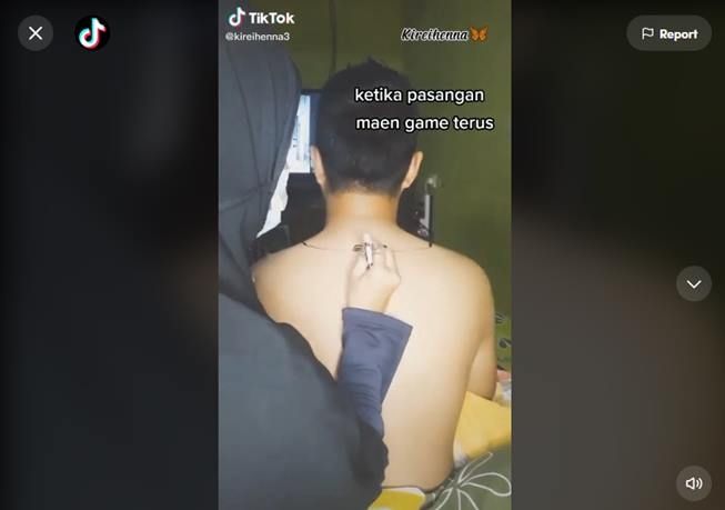 Balas Suami yang Sibuk Main Game, Cara Wanita Ini Viral Dipuji Kreatif. (TikTok/@kireihenna3)