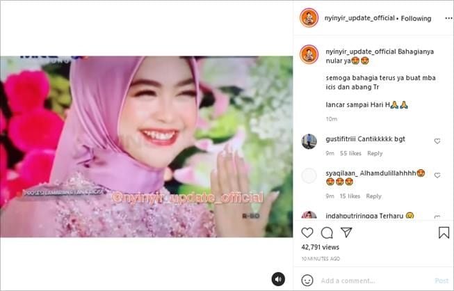 Makeup Ria Ricis saat lamaran banjir pujian, auranya disebut terpancar. (Instagram/@nyinyir_update_official)