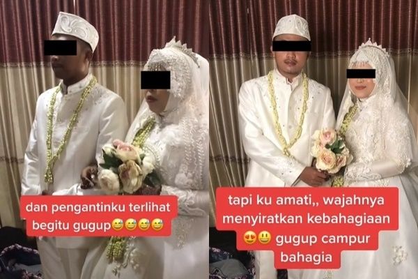 Viral Pengantin Bertemu dan Berkenalan Saat Nikah. (TikTok)